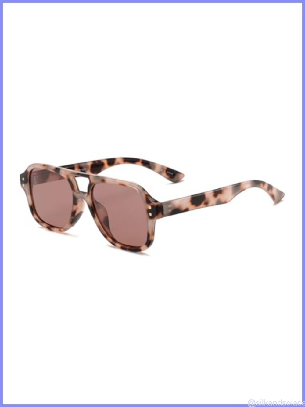 Retro Square Aviator Polarized Sunglasses UV Protection Lightweight Full Frame